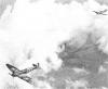 Spitfire being pursued by a german fighter during the Battle of Britain.