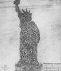 Human Statue of Liberty compost by 18.000 officers and men at Camp Dodge.