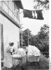 Nurse taking care of a baby in a 'Lebensborn' house.
