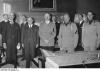 Chamberlain, Daladier, Hitler, Mussolini and Ciano pictured before signing the Munich.