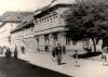 A street scene, taken from a propaganda film.