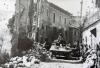 An M-8 Armored Vehicle of the Reconnaissance Squadron of the 1st Expeditionary Infantry Division enters Montese in Italy at the beginning of spring offensive launched by the Allies.