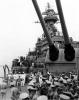 The surrender ceremony between Japan and the United States aboard USS Missouri.