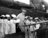 MacArthur leaving USS Missouri after the surrender.