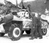 M8 Greyhound in snowy terrain.
