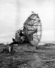 German Würzburg radar in a beach in Normandy.