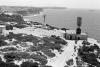 Panoramic view of the cliff tops at Dover Heights, looking north towards the Sydney Heads with a radar array used during WWII.