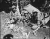Navajo Indian communication men with the Marines on Saipan landed with the first assault waves to his the beach.