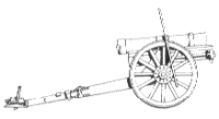 British cannon with 3,7 inches. Its transportation was made by three mules.
