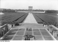 Adolf Hitler at Nuremberg rally.