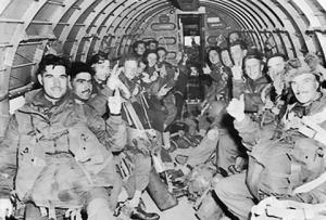 Toops of the 1st Airborne Army aboard of the C-47 with Arnhem as destination.