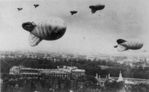 Barrage Balloon over London.