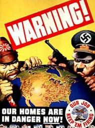 US propaganda poster against Japan and Germany.
