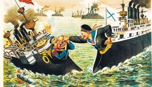Cartoon on the relationship between Russia and Japan.