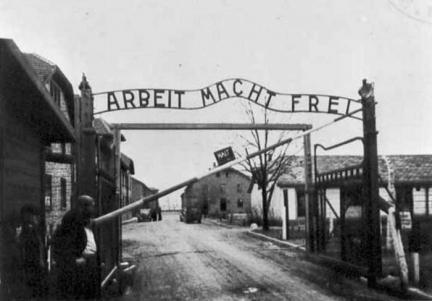 Entrance gate of Auschwitz.
