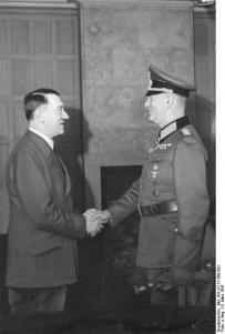 Adolf Hitler shaking Wilhelm Keitel's hand.