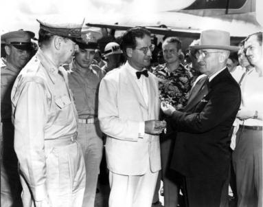 General MacArthur and president Truman met to discuss the recent invasion of South Korea by North Korea.