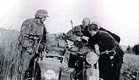 'SS-Totenkopfverbande' motorized reconnaissance unit in the Leningrad suburbs.
