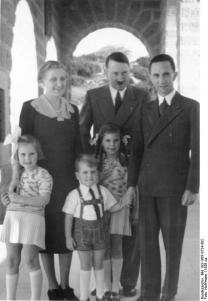 Goebbels family portrait and Adolf Hitler.