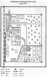 Map of the nazi extermination camp of Treblinka in 1943.