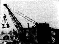 The excavator in Treblinka used for moving the bodies from the mass graves to the cremation roasts.