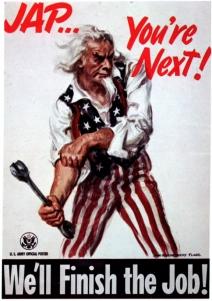 US army propaganda poster after war victory in Europe.
