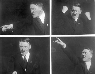 Adolf Hitler giving a speech. It was one of the best ways of captivating the people.