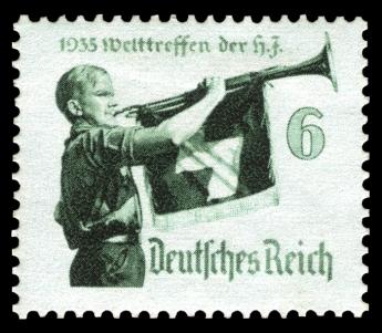 Nazi propaganda stamp for the international meeting of the Hitler Youth.