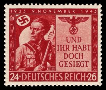Nazi propaganda stamp: 20 years of the Hitler-Putsch.