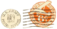 Stamp of the US army mail service.