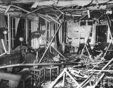 Situation meetings barrack destroyed after assassination attempt on Hitler.