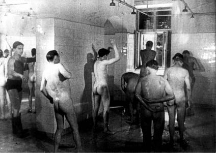 Public showers, taken from a propaganda film.