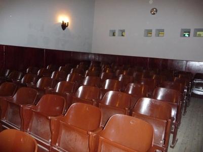 Nazi officers cinema room inside the Theresienstadt Small Fortress.