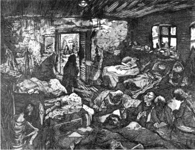 A drawing of the Theresienstadt Ghetto by Leo Haas.