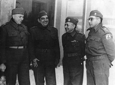 From left to right: Cordeiro de Farias, Zenóbio da Costa, Mascarenhas de Moraes and Olímpio Falconière da Cunha.