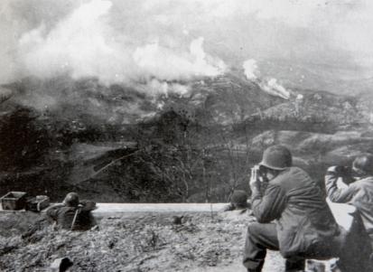 Brazilian observation post opposite Montese during the attack.