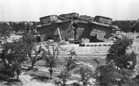 Flakturm II - Friedrichshain destroyed after war.