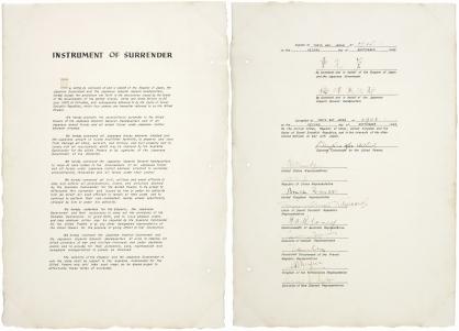 Instrument of surrender for Japan.