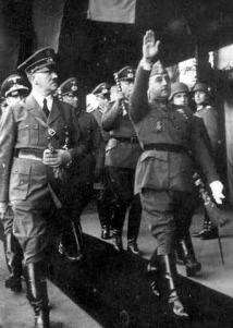 Adolf Hitler and Francisco Franco at the Hendaye train station.