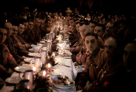 Scene from a Christmas party attended by Adolf Hitler and other Nazis.