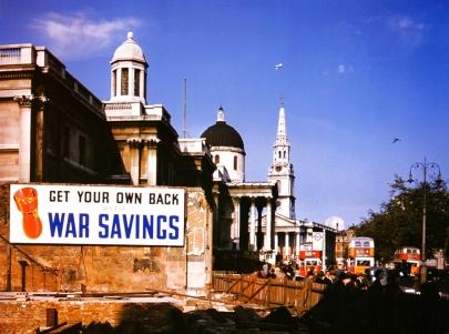 A view of London, with damage from German bombing raids.
