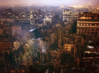 A view of London after a German air raid.