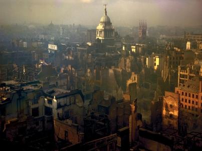 A view of London after a German air raid.