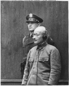 Tojo during the trial in wich would be convicted to dead penalty.