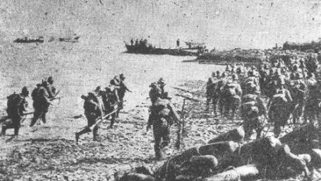 Japanese amphibious landings near Shanghai.