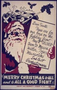 "Merry Christmas to All And to All a Good Fight" poster.