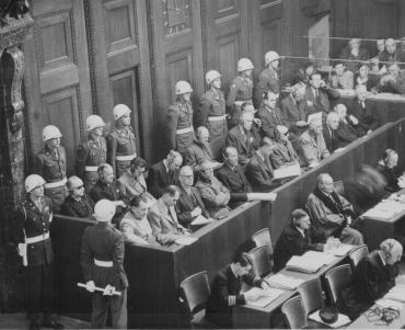 Nurember Trials - between the defendants we find Goering and Rudolf Hess.